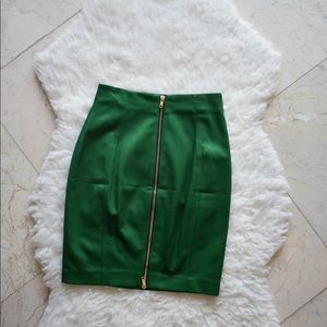 H&M Green Full Zip Silk Skirt (32)